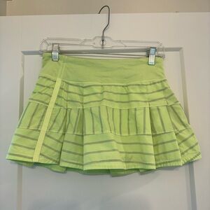 Lululemon Green Skater Mini Skirt with Pleated Tiers